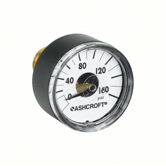 Ashcroft 0-160psi Mini Gauge - White Face