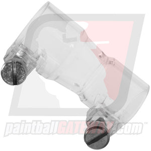 GXG Vertical / Straight Paintball Hopper Elbow Adapter (7/8" to 1") - Clear